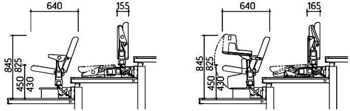 Bản vẽ ghế di động hội trường đài truyền hình Kotobuki Sea CS-01