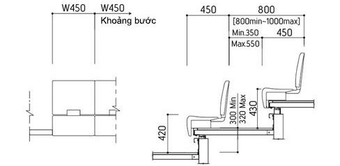 Bản vẽ ghế di động đa năng Kotobuki Sea SS-08