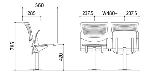 Bản vẽ chi tiết kích thước ghế Kotobuki Sea TSA-0939T