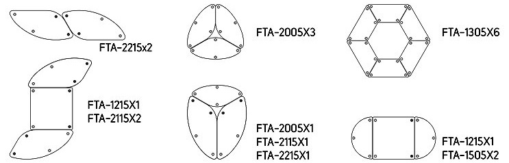 Bố trí tham khảo Bàn thư viện hình vuông Kotobuki Sea FTA-1200