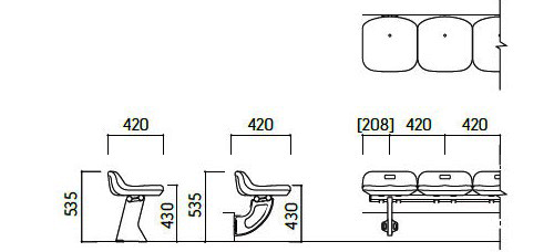 Bản vẽ ghế sân vận động Kotobuki Sea BLMA-2500