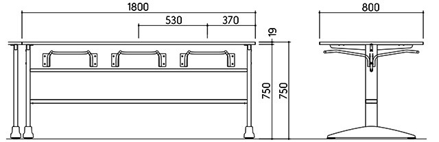 Bản vẽ Bàn trường học Kotobuki Sea FTA-633