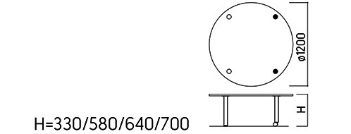 Bản vẽ Bàn thư viện tròn Kotobuki Sea FTA-1600 & FTA-1610